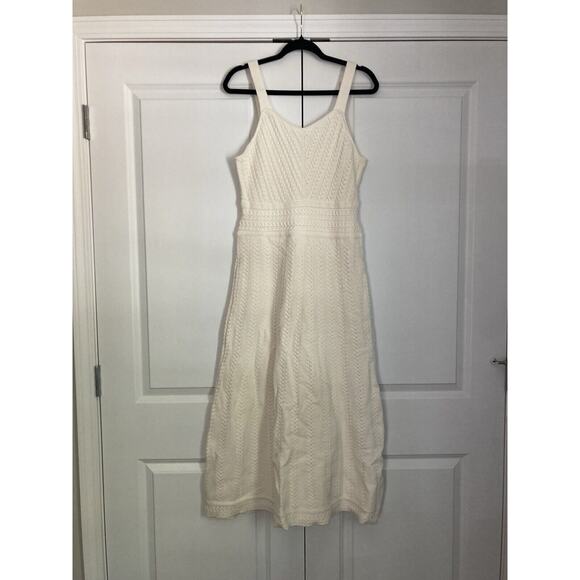 Haute Hippie NWT Cotton Stitch Embroidered Ivory Sleeveless Dress Size Medium - Picture 1 of 10